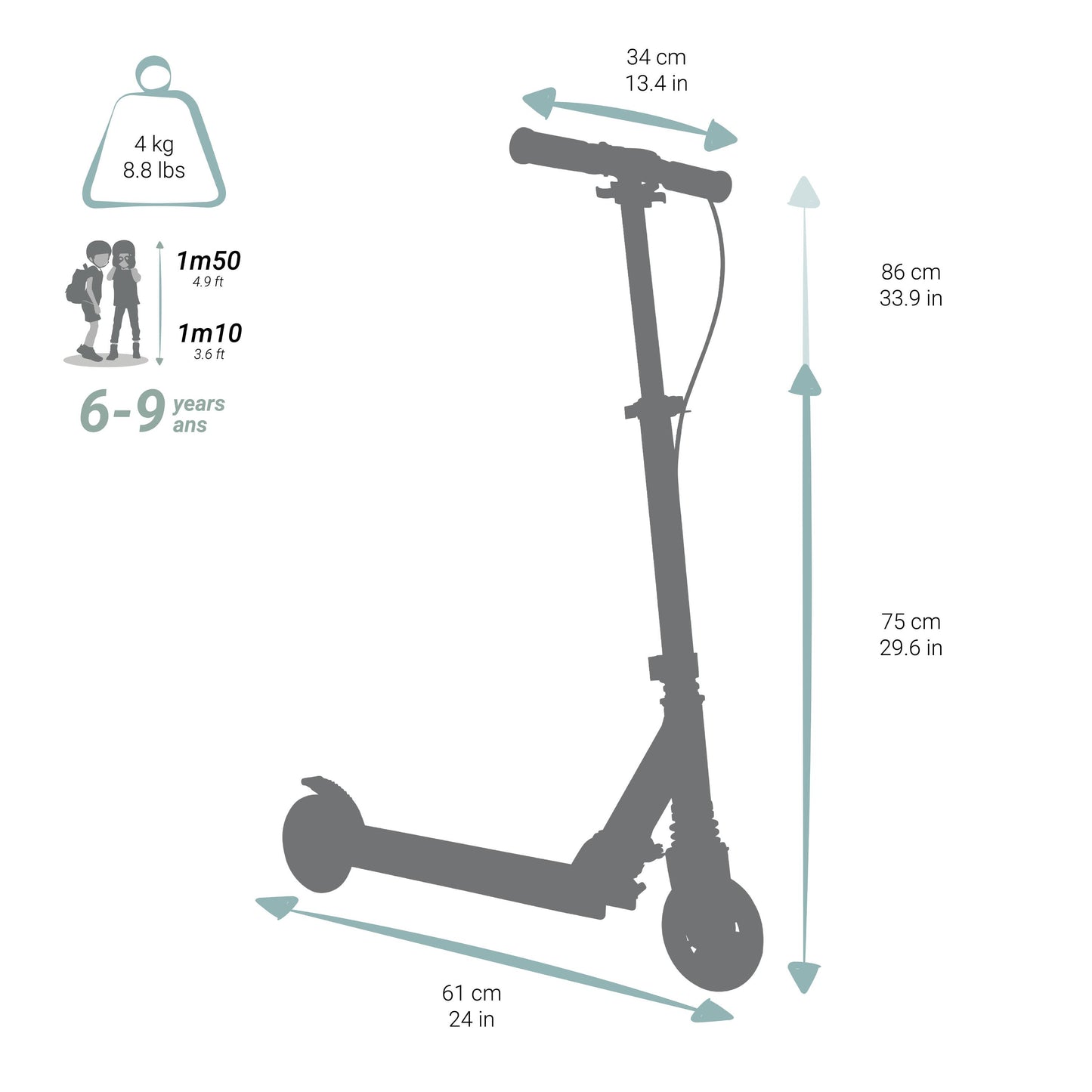 Trottinette 2 Roues Noire